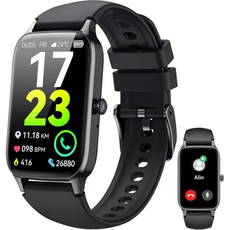 Montre Connectée 2025 1.57” avec Appels, Suivi Cardio, Sommeil, 113 Sports, Étanche IP68 Android iOS