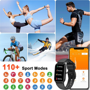 Montre Connectée 2025 – Tracker Fitness IP68 1.57” Homme/Femme