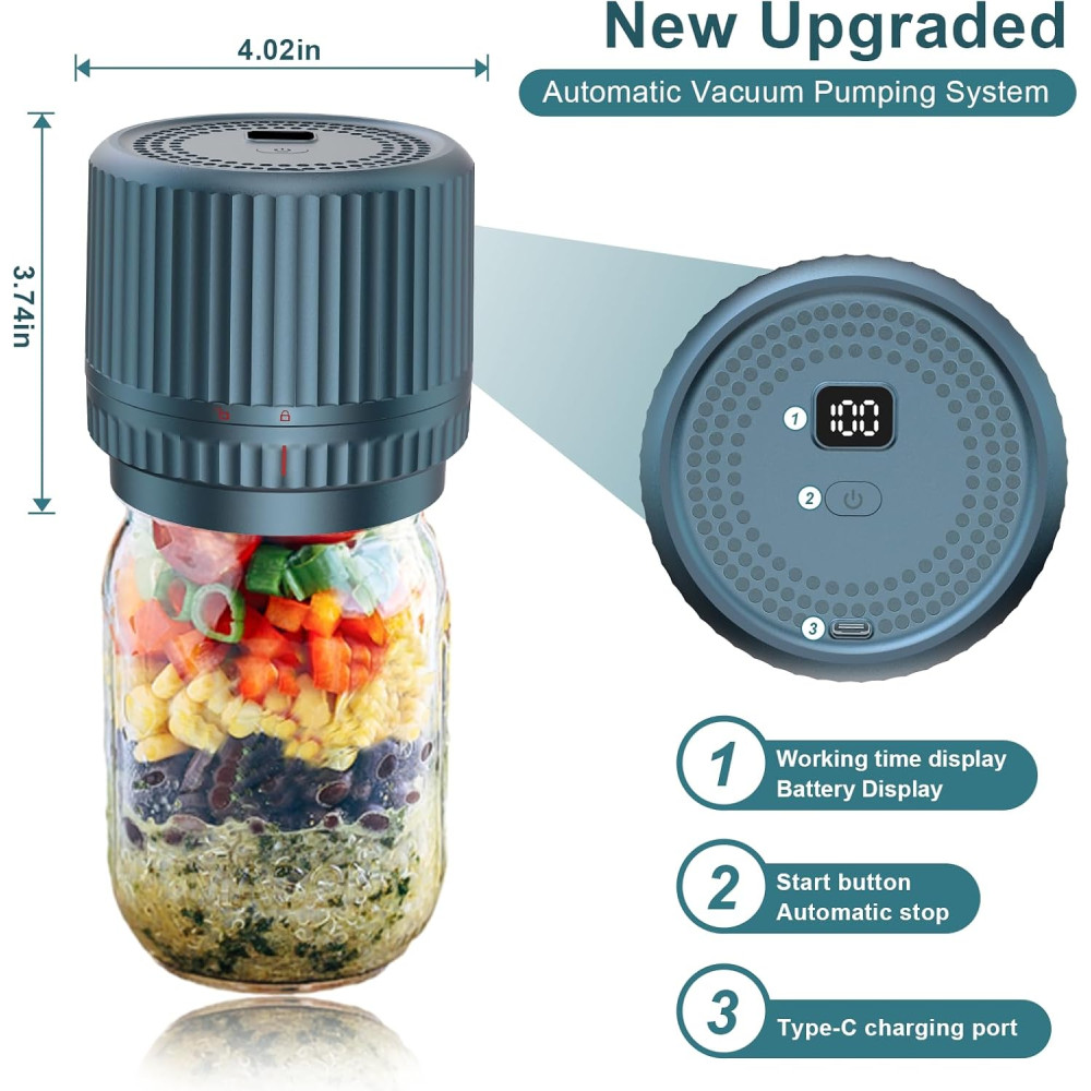 M12 Auto Stop Scellant sous Vide pour Bocaux Mason 2025