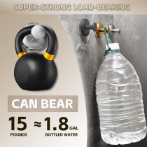 2025 Upgraded Drill-Free Stainless Steel Suction Cup Hooks - 4 Pack Black