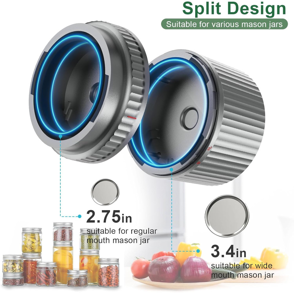 M12 Auto Stop Electric Mason Jar Vacuum Sealer - 2025 Smart Upgrade