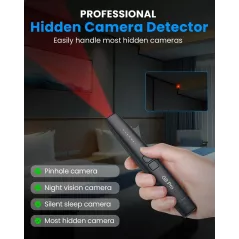 Détecteur de Caméra Cachée JAXTIN G9 Pro 2025 - Anti-Spy, GPS Tracker, Micro-Écoute, 72H, 6 Niveaux Sensibilité