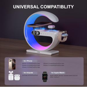 RYND 2025 5-in-1 Magnetic Speaker Alarm Clock with Wireless Charger