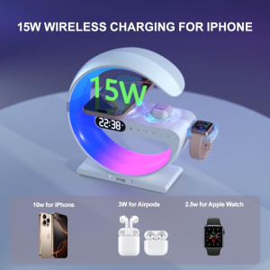 RYND 2025 5-in-1 Magnetic Speaker Alarm Clock with Wireless Charger