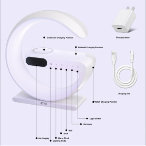 RYND 2025 5-in-1 Magnetic Speaker Alarm Clock with Wireless Charger