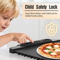 Electric Food Warmer Mat - 14 Temp Settings, Silicone, 26x15 inch Tray