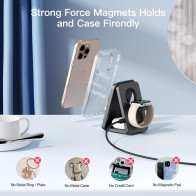 2025 Wireless Fast Charging Station: Magnetic 3-in-1 Charger for iPhone, Apple Watch & AirPods