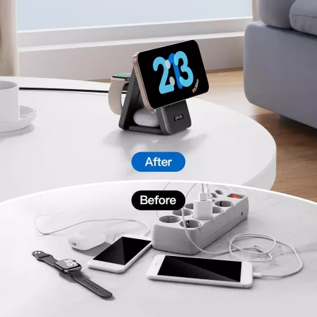 Chargeur Sans Fil Magnétique 3-en-1 2025 pour iPhone & Apple Watch