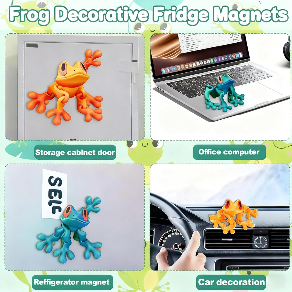 2025 Realistic 3D Printed Magnetic Frog Set – Movable Frog Fridge Magnets