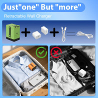 2025 Retractable 2-in-1 120W Fast Charger Adapter – Foldable Plug Green