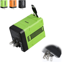 2025 Retractable 2-in-1 120W Fast Charger Adapter – Foldable Plug Green