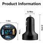 Chargeur Voiture USB 66W Rapide avec Voltmètre LED Compatible iPhone 14/13/12/11/S22/S21/S10/S9