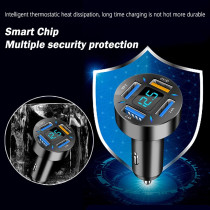 Chargeur Voiture 66W USB Rapide avec Voltmètre LED - iPhone & Samsung