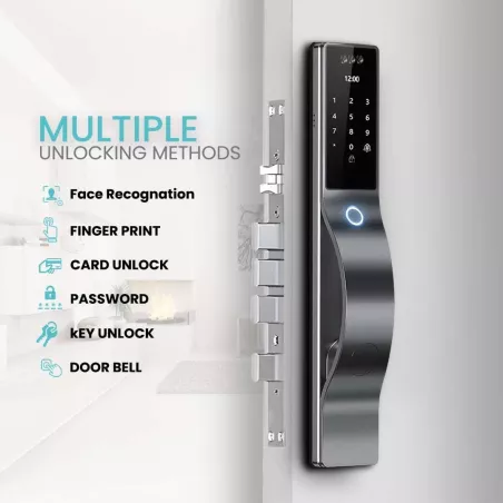 Serrure Intelligente 3D avec Caméra HD & Entrée Sans Clé