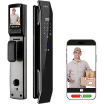 Smart WiFi Door Lock with 3D Face ID, Fingerprint & Video Doorbell