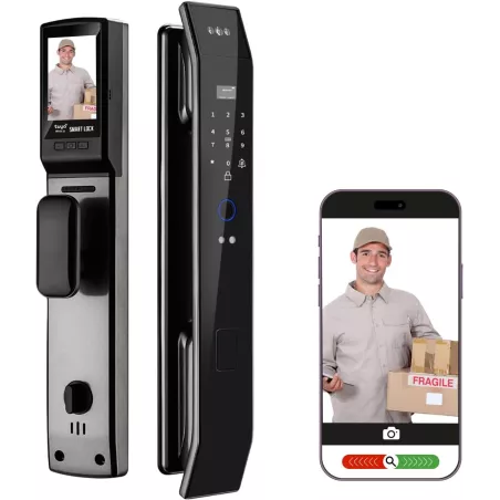 Serrure WiFi Intelligente 3D Face, Empreinte & Vidéo Doorbell