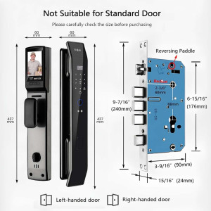 Serrure WiFi Intelligente 3D Face, Empreinte & Vidéo Doorbell