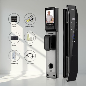 Smart WiFi Door Lock with 3D Face ID, Fingerprint & Video Doorbell