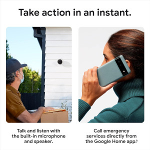 Google Nest Cam Battery 2nd Gen - Outdoor & Indoor Security Camera, 1 Pack