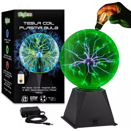 Boule Plasma 7 Playbees Green - Tesla, Électricité Statique