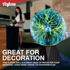 Playbees Green Plasma Ball 7 - Ampoule Tesla Électricité Statique Néon pour Fêtes, Décor, STEM