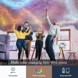 Thundercloud 3D LED Cloud Light – Colorful DIY Night Light for Parties