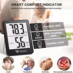 DOQAUS Hygromètre Digital Intérieur - Température & Humidité rapide