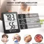 DOQAUS Hygromètre Numérique Intérieur Thermomètre Humidité Rapide Précis pour Maison Bureau Noir