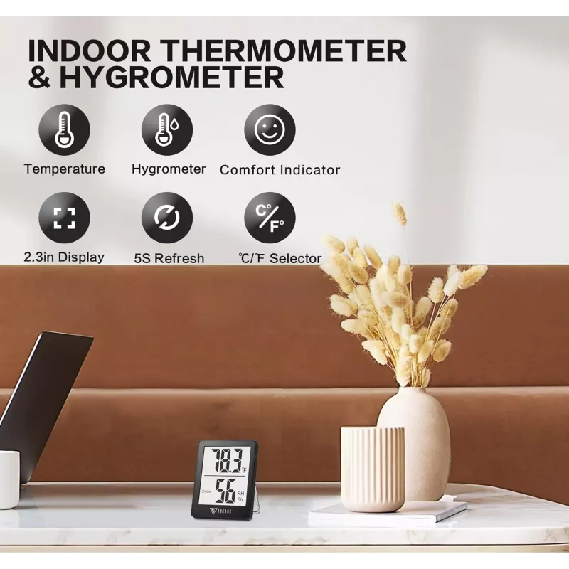 DOQAUS Hygromètre Digital Intérieur - Température & Humidité rapide