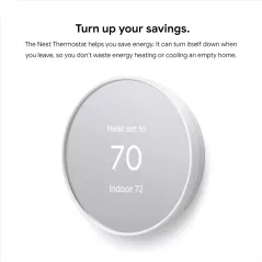 Google Nest Thermostat Snow - Thermostat Intelligent Programmable Wifi pour Maison