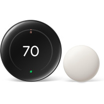 Google Nest Learning Thermostat 4th Gen + Temperature Sensor 2nd Gen - Obsidian