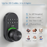 Yamiry Keypad Smart Door Knob Lock with Handle, Keyless Electronic Code Entry for Front Door, Easy Install