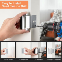 2 Pack Childproof Door Locks - Metal Reinforcement Deadbolt Latch Silver