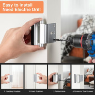 2 Pack Childproof Door Locks - Metal Reinforcement Deadbolt Latch Silver