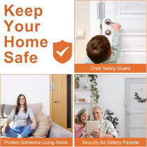 2 Pack Childproof Door Locks - Metal Reinforcement Deadbolt Latch Silver