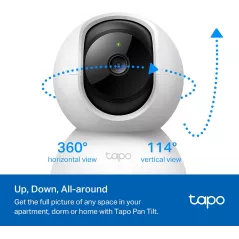 Caméra de Sécurité TP-Link Tapo 2K Pan/Tilt, Audio Bidirectionnel, Détection Mouvements, Vision Nocturne, 2-Pack