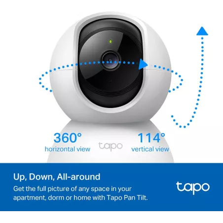 Caméra de Sécurité TP-Link Tapo 2K Pan/Tilt, Audio Bidirectionnel, Détection Mouvements, Vision Nocturne, 2-Pack