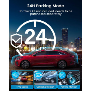 IIWEY N5 4-Channel 360° Dash Cam with Night Vision & 128GB SD Card