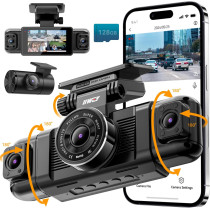 IIWEY N5 4-Channel 360° Dash Cam with Night Vision & 128GB SD Card