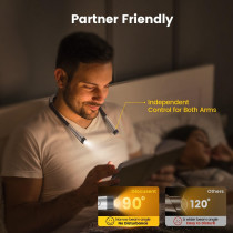 Glocusent Book Light - Rechargeable 3-Color, 6-Brightness Reading Lamp