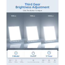 SUXIO Light Therapy Lamp 10000 Lux – Portable Mood Boosting Daylight Lamp