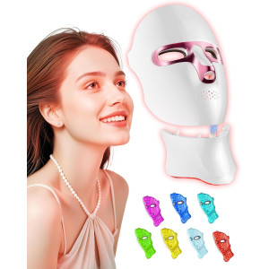 Masque LED Thérapie Lumière Rouge Visage & Cou USB-C Rose
