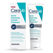 CeraVe Acne Foaming Cleanser 4% Benzoyl Peroxide | Gentle Daily Face Wash