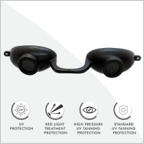 Super Sunnies Evo Flexible UV Tanning Bed Goggles - FDA Compliant Black
