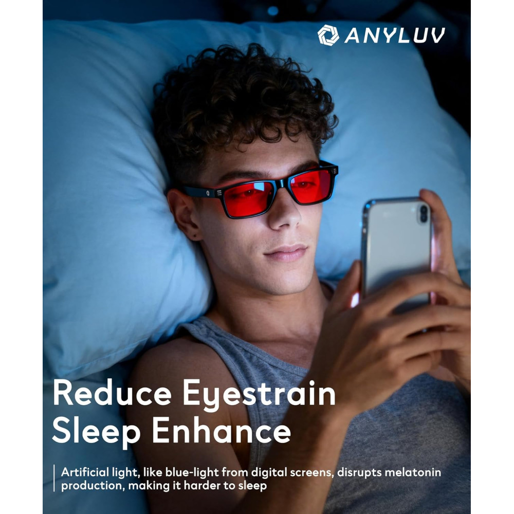 ANYLUV Blue Light Glasses for Men & Women – Eye Strain & Gaming Protection