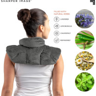 Sharper Image Heated Neck & Shoulder Wrap with Aromatherapy & Cooling Relief