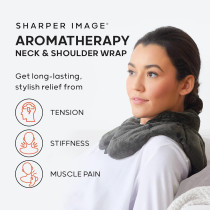 Sharper Image Heated Neck & Shoulder Wrap with Aromatherapy & Cooling Relief