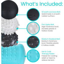 Vive Massage Ball Set (4pcs) – Relief for Foot Pain & Muscle Therapy