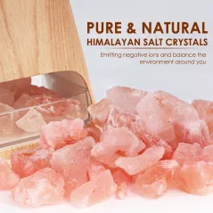 Diffuseur Ultrasonique 2-en-1 SALKING avec Lampe Sel Himalaya, Brumisateur Aromathérapie 150ml Bois