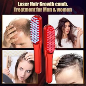 Peigne Laser Croissance Cheveux Rouge - Traitement Unisexe